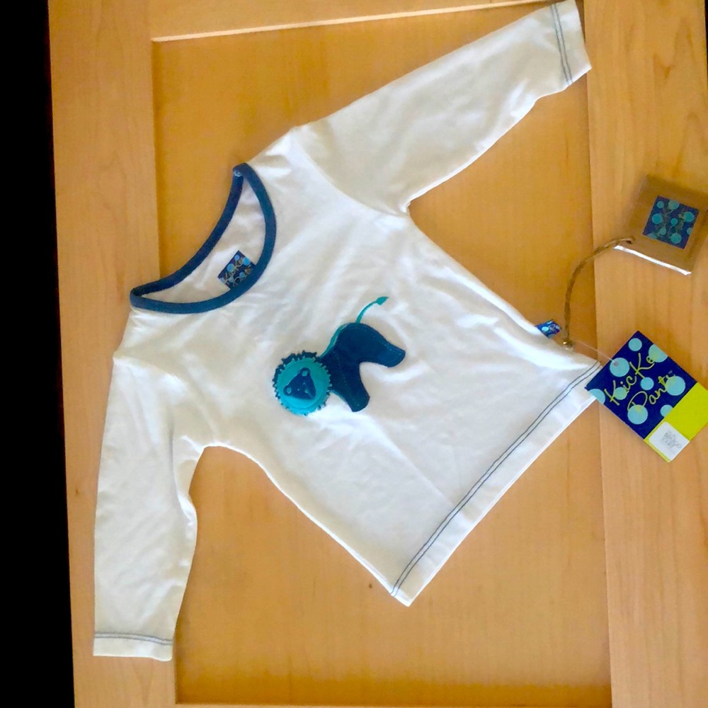 New with tags Kickeepants L\S Appliqué Tee